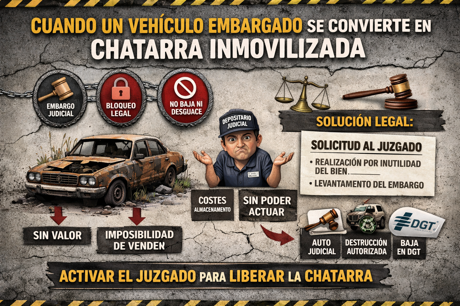 cuando un coche embargado se convierte en chatarra inmovilizada